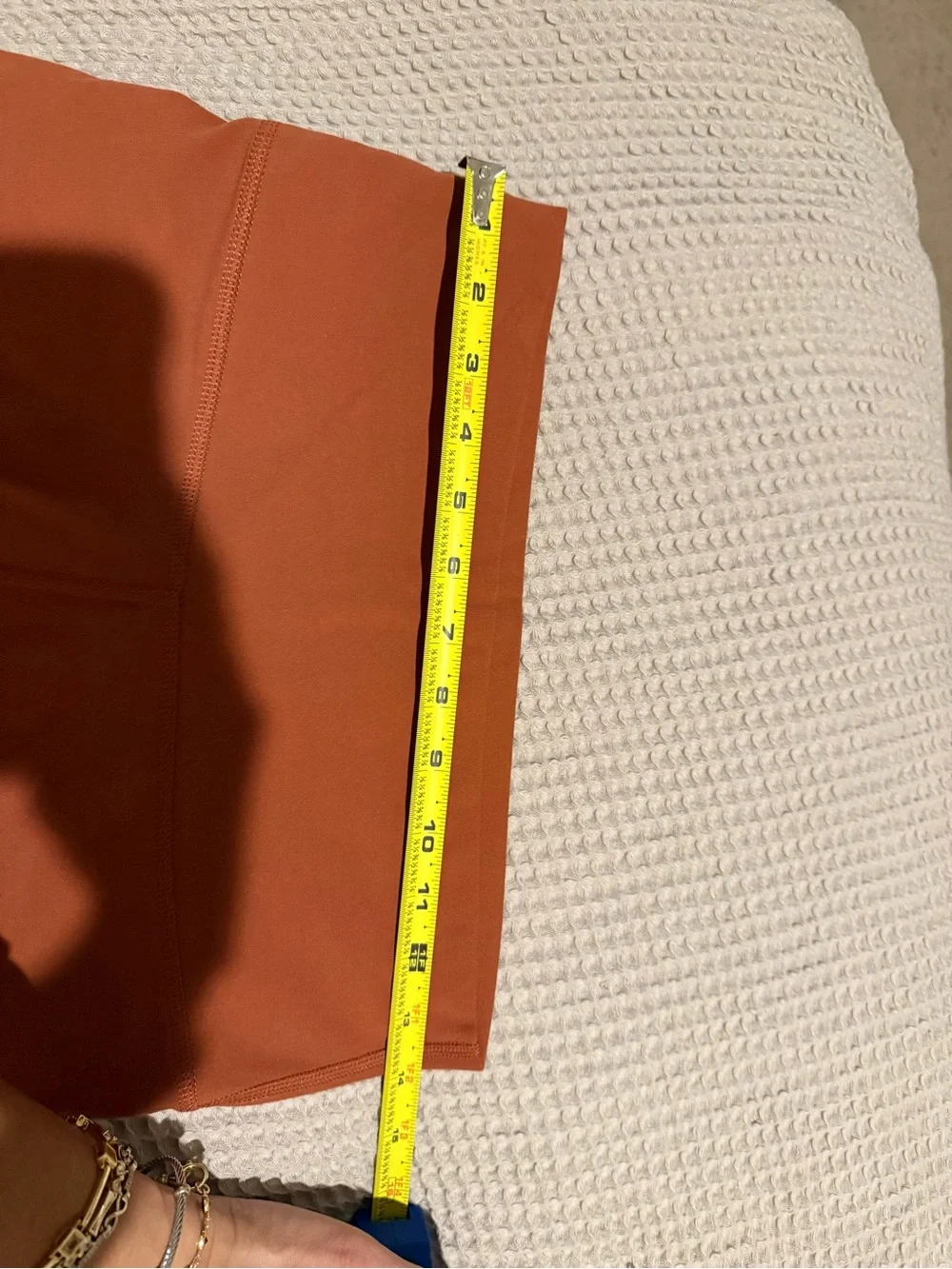 Nike Yoga Dri-FIT High Rise Leggings Altered to Biker Length Rust Orange L